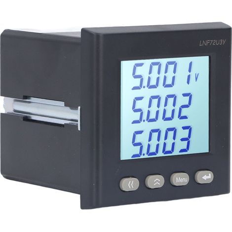 Intelligentes Spannungsmessgerät mit LCD-Digitalanzeige, kompaktes 3-Phasen-Voltmeter und Amperemeter, AC/DC 80–270 V (1/5)