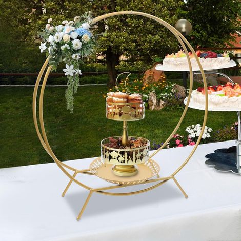 80cm metal soporte de la torta de la boda arco globo redondo decoración de la boda regalo del aniversario soporte de la magdalena