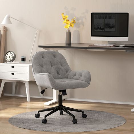 REDOM Chaise de bureau 61x60x81cm Ergonomique Tissu velours acier gris clair (1/5)
