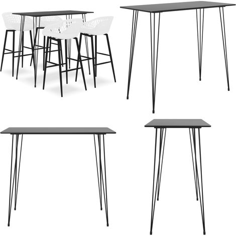 Ensemble de bar 5 pcs Noir et blanc - Ensemble De Bar - Meuble De Salle À Manger - Table De Bar - Tabourets De Bar - Mobilier Moderne - Home & Living (1/5)