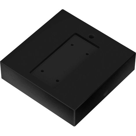 Creative-Cables Fixation murale Support carré pour Archet(To) en bois - (Bois noir, 120 mm de côté, 32 mm d'épaisseur) - Fabriqué en Italie - Accessoires de montage inclus (1/4)