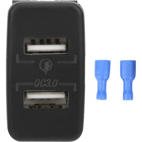 Duales Schnell-USB-Autoladegerät, geeignet für Toyota, Handys, MP3-Player, Digitalkameras, Blau (1/5)