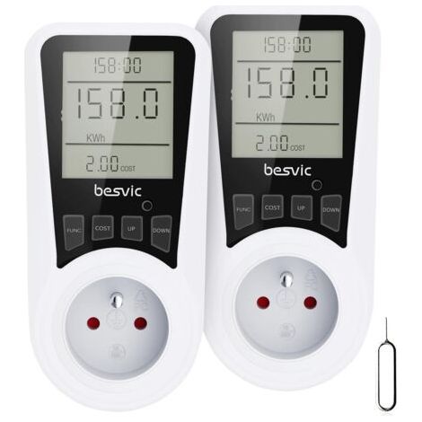Prise Compteur d'Énergie, Wattmètre Mesure Consommation Electrique, avec 7 Modes de Surveillance, Protection Contre Les Surcharges, 3680W, ( 3Packs) (1/5)