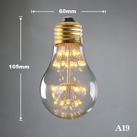 Lampes de croissance pour plantes (A19,E27 220V) Lampe LED Edison vintage ciel étoilé, ampoules LED rétro effet feu d'artifice (non dimmables), décoration de Noël pour la maison ou les clubs. (1/5)