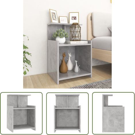 Table de chevet Table d'Appoint Gris béton 40x35x60 cm Aggloméré VGT26751 (1/5)