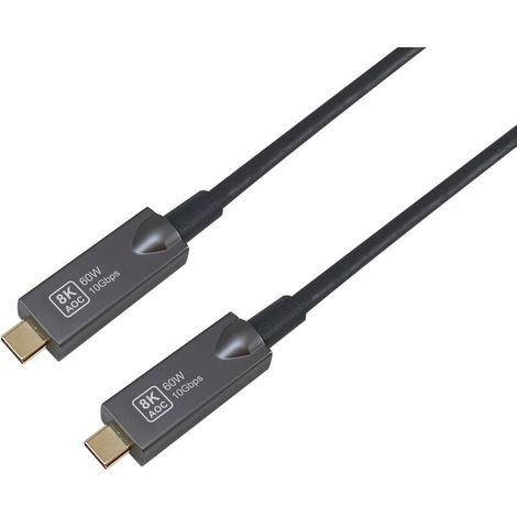 Equip Kabel USB-C3.2-C AOC  8K  PD60W  St/St 10.00m schwarz (119468)