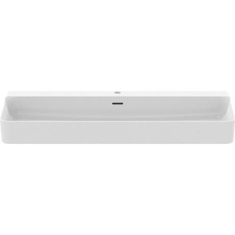 Lavabo IS Conca 1 hl. avec rebord de 1200x450x165 mm, poli, blanc soie