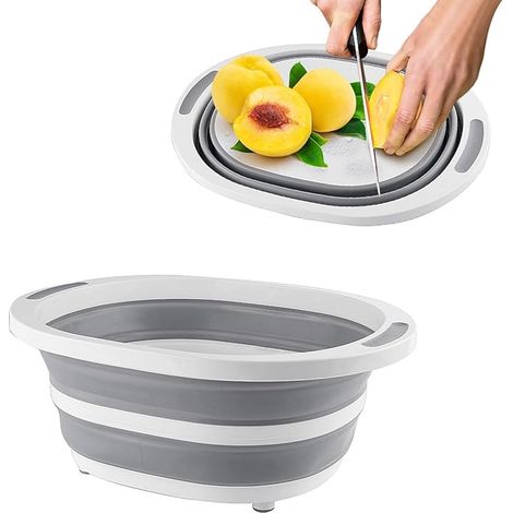 Bac à vaisselle réglable pliable 7.5 L 3 en 1 sans BPA plastique (1/4)