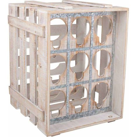 Cajón botellero de madera marrón 33x32x43 (1/5)