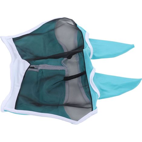 Atmungsaktive und komfortable Fliegenmaske für Pferde mit Ohren, Blau – Weicher, feinmaschiger Schutz