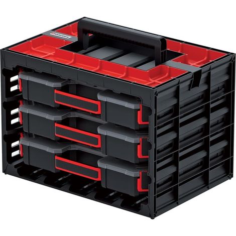 Werkzeugkoffer mit 3 Ordnungsfächern mit Unterteilungen, komfortabler Griff 415 x 290 x 290 mm (1/5)