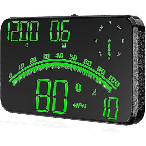 Compteur de vitesse GPS numérique pour voiture 2024, affichage tête haute avec vitesse, direction de la boussole et alerte de fatigue au volant