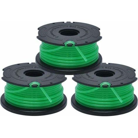 Bobines de Rechange pour Coupe-Bordures, Bobine A Déroulement Automatique, 3 x 6 m de Fil en Nylon et Résistant, Fil de ⌀2 mm Fontainebleau Lot de 3 Vert (1/4)
