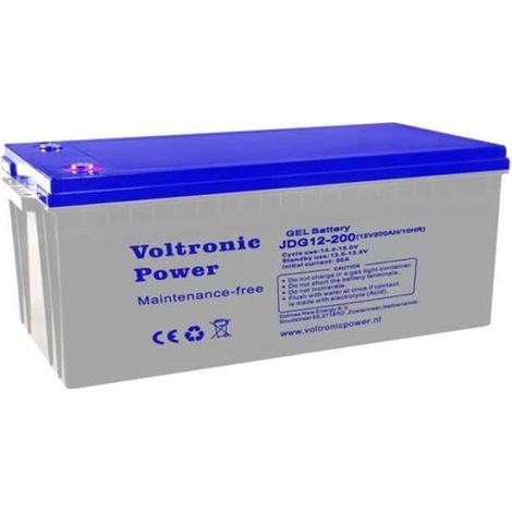 Batterie Solaire Gel 200 AH 12V Decharge Lente-Voltronic Power