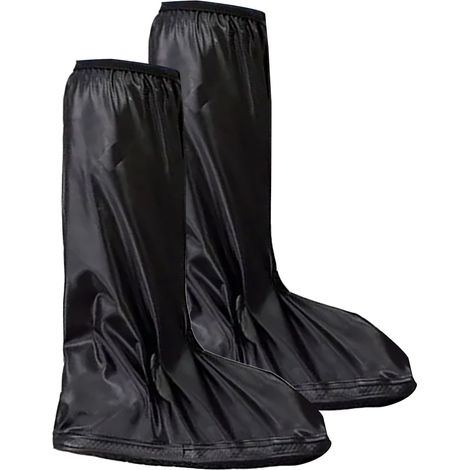 Housse de protection pour chaussures PVC imperméable légère antidérapante, bottes hautes noires 40cm mi-mollet (1/5)