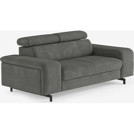 Moderner 2-Sitzer-Sofa aus Chenille mit verstellbarer Kopfstütze Vella - Grau (1/5)
