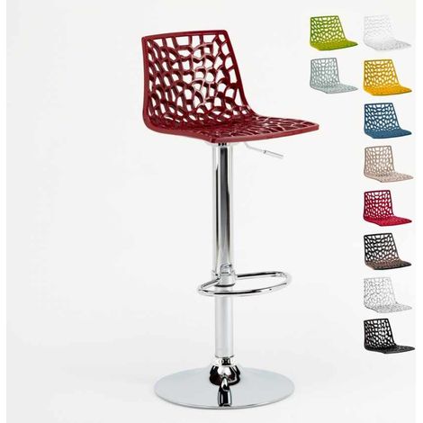 Grand Soleil – Tabouret de bar réglable en hauteur – Siège PVC noir anthracite – Base chrome poli – Pour cafés et cuisines – 57,5 à 79 cm (1/5)