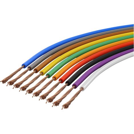 GOOBAY Ensemble de câbles en cuivre 77685, 1x 0,14 mm², isolé, 10 m, 10 couleurs