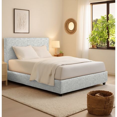 Cama Doble Widnes, Desenfundable, Hecho en Italia, Gris Claro (1/4)