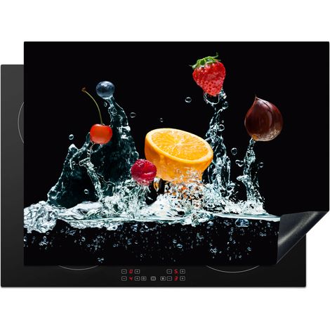 PROTECTION PLAQUE INDUCTION Eau - Fruit - Orange - Fraise - Cerise - Noir Cuisine Accessoire 70x52 cm