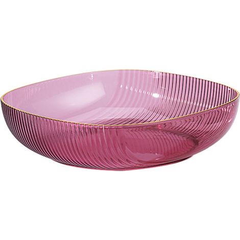 Bol À Fruits - Bol À Salade Rond En Plastique Transparent - Pour Table De Salle À Manger Ou Réception - 23,3 x 23,3 x 6 cm - 1 Pièce (1/5)
