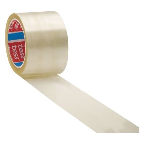 Ruban adhésif polypropylène extralarge Tesa transparent 75 mm x 66 m - Lot de 4