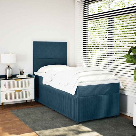 Boxspringbett mit Matratze Blau 90x190 cm Samt (1/5)