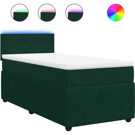 Maison Exclusive - Giroletto a Molle con Materasso Verde Scuro 80x200 cm Velluto (1/5)