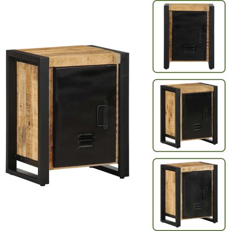 Comodino con piano stabile - vidaXL Comodino 40x30x51 cm in Legno Grezzo Massello di Mango - Comodino con spazio portaoggetti