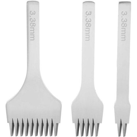 Set mit 2/5/10 weißen Stahl-Lederlochern, 3,38 mm Nähnagelset, Bastelbohrer (1/5)