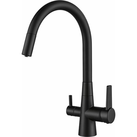 Flexi Rubinetto da cucina Shurity 3 vie Nero Opaco