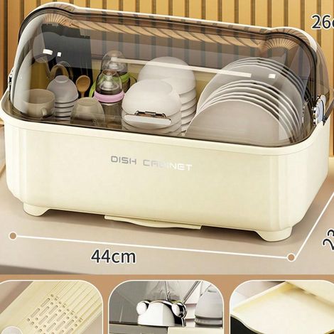 Égouttoir à vaisselle de cuisine étagère placard ménager avec couvercle bol et baguettes boîte rangement grand anti (1/2)