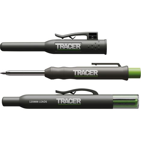 TRACER Tieflochmarker Bleistift mit 6x Ersatzminen und dazugehörigem Seitenhalter (1/5)
