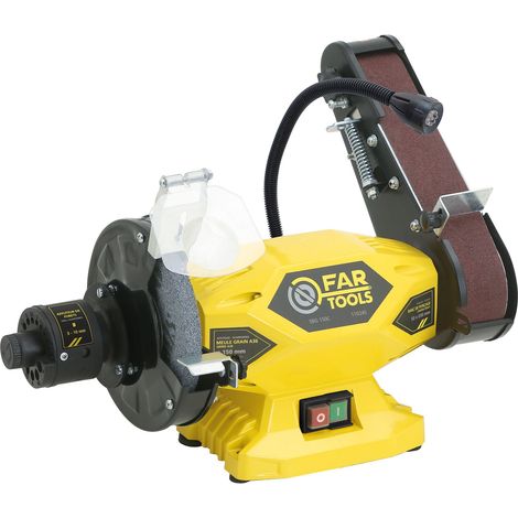 Fartools – Touret à meuler 400W – Meule Ø150mm – Vitesse 2950tr/min – Affuteur de forets – Corps en alu