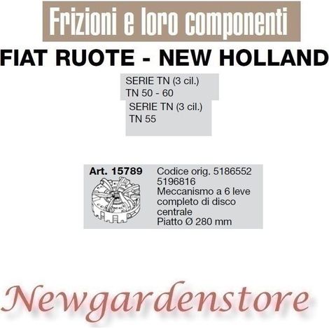 Frizione meccanismo 6 leve disco trattore serie TN 50 60 FIAT NEW HOLLAND 5186552