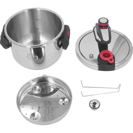 Autocuiseur électrique 6L 304 en acier inoxydable 2 vitesses, ustensiles de cuisine multiples avec poignée pliable pour la cuisine domestique, cuisson rapide