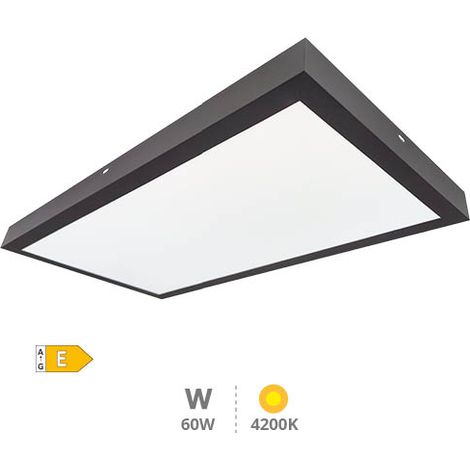 Panel superficie LED rectangular Kisongo 120x60cm 60W 4200K Negro (1/5)