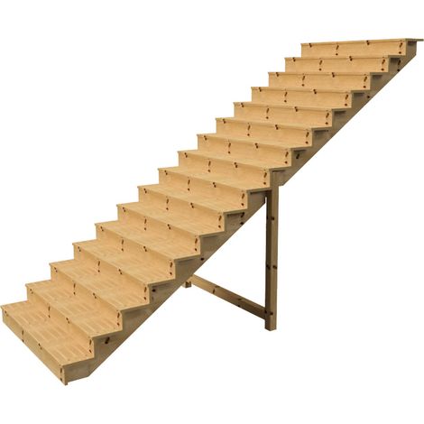 Außentreppe Holz Höhe 275cm 16 Stufen, Breite 160cm, MIT Setzstufen