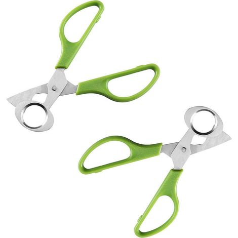 Coupe-œufs en acier inoxydable, coupe-œufs, coupe-coquilles d'œufs (2 pièces vertes) (1/3)
