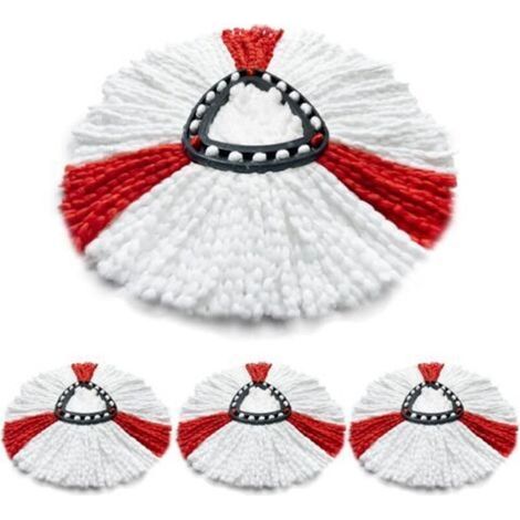 Compatible avec la tête de balai Vileda - Tête de balai en microfibre 2 en 1 pour balai Vileda Clean Turbo Spin Mop (lot de 4) (1/5)
