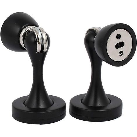 Ensemble de loquet magnétique de porte en métal noir 45 mm x 75 mm, conception de verrouillage durable pour portes de cuisine et de salle de bain (1/3)