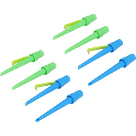 Arrosage automatique goutte-à-goutte 8 pointes auto-arrosantes en plastique pour plantes en pot et jardin, libération lente d'eau.