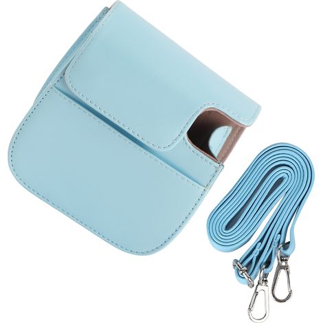 Sac En Cuir PU - Pour Appareil Photo Instax Mini 11 - Bandoulière Réglable - Couverture Détachable - Noir Blanc Bleu Rose Violet - 1 Pièce (1/5)