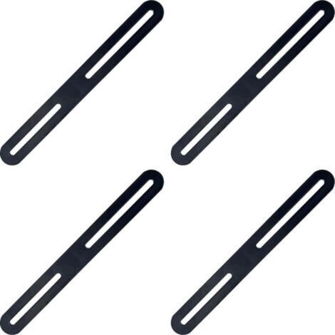 Plaques d'assemblage Équerres Plate Supports de Fixation Droits Plats - 4 pièces Connecteur de réparation 215×24×3mm Plaques de raccord pour Rejoint la Fixation et Réparation Meubles (Noir) (1/5)