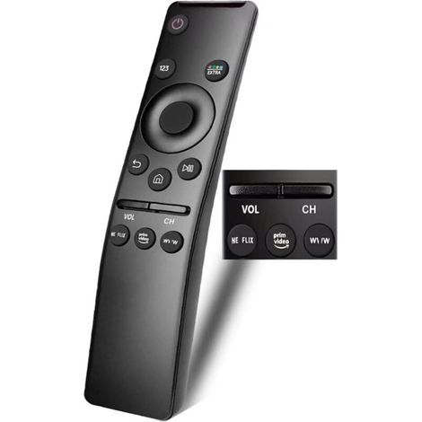 Telecomando universale per tutti i televisori Samsung: LED, QLED, UHD, SUHD, HDR, LCD, HDTV, 4K, 3D, curvi, Smart TV, con pulsanti di scelta rapida per Netflix, Prime Video e altro ancora. (1/4)