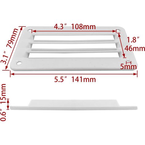 Marine nylon ventilation panel/ventilation fin 14179mm louvered ventilation window, marine and yacht hardware accessories - white - 10846 (1/4)