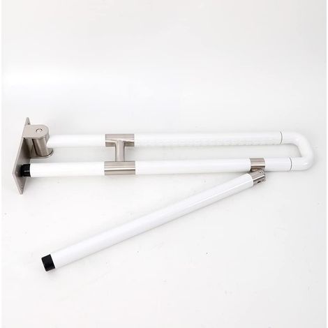 Barra de aseo plegable 600 mm - 750 mm Barra de aseo plegable Asidero de soporte de pared Soporte de inodoro (blanco 60 cm)