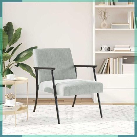 42017679 fauteuil Gris clair 59 x 75 x 78 cm Velours (1/5)