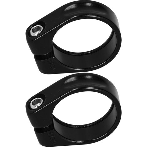 Lot de 2 colliers de serrage de tige de selle de vélo de route/VTT en alliage d'aluminium 35 mm, noir (1/5)