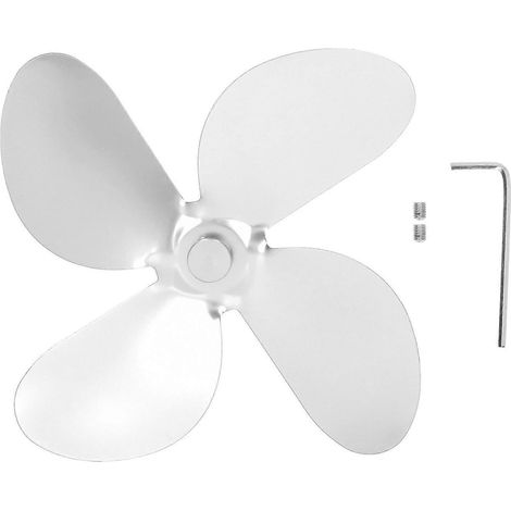 Ofenventilatorflügel-Set aus Aluminiumlegierung, 4 Flügel, inklusive Sechskantschraube zum Austauschen, silberfarben